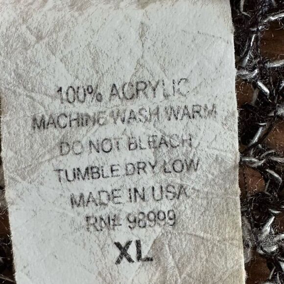 Knit Minded Short Sleeve Cardigan Black, White, Gray| Size XL - Picture 10 of 12